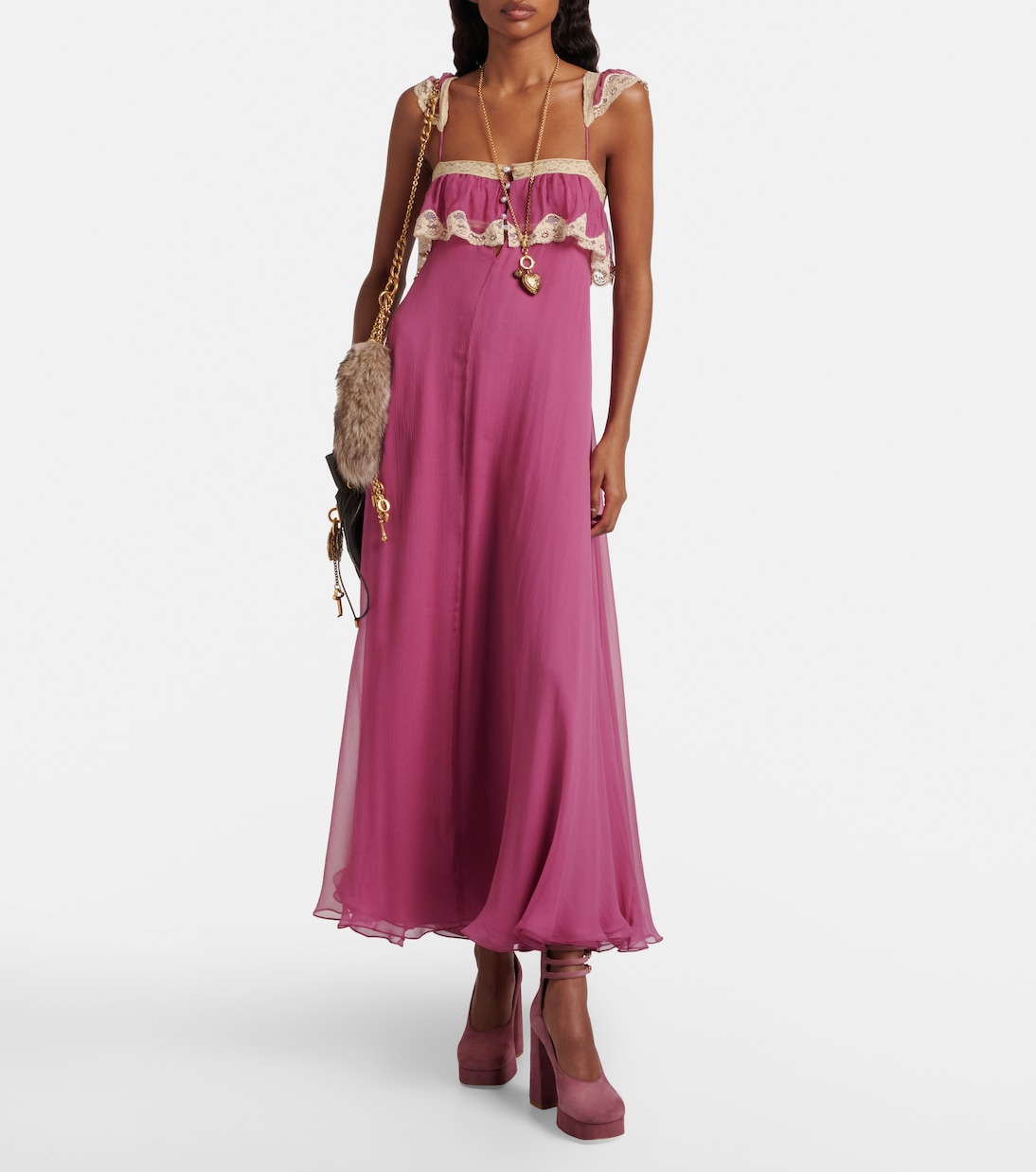 Pumps Loti 100 in suede con plateau | Chloé