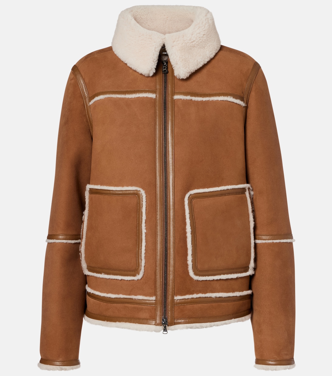 Pelina down-paneled shearling-trimmed suede jacket | Bogner