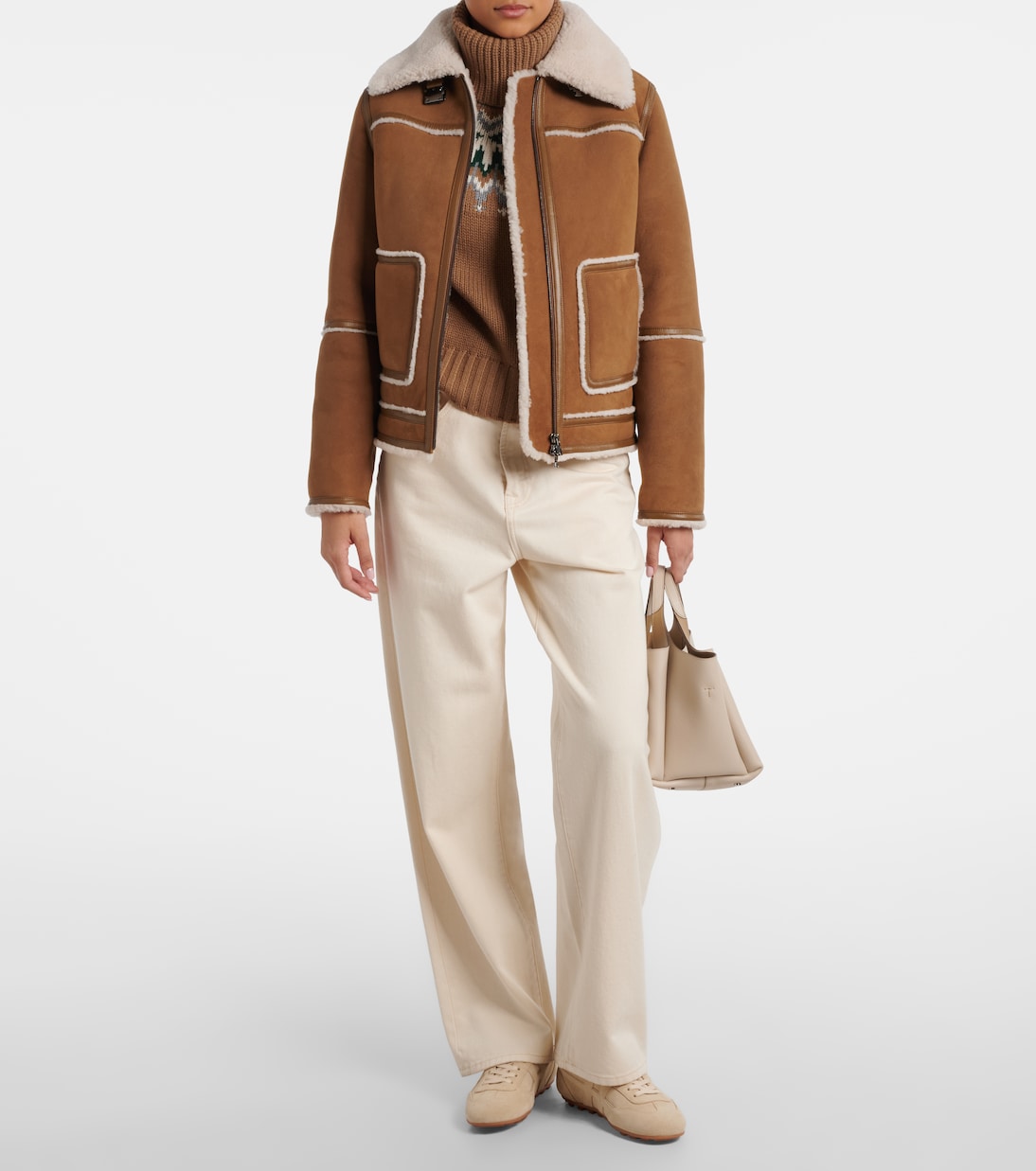 Pelina down-paneled shearling-trimmed suede jacket | Bogner