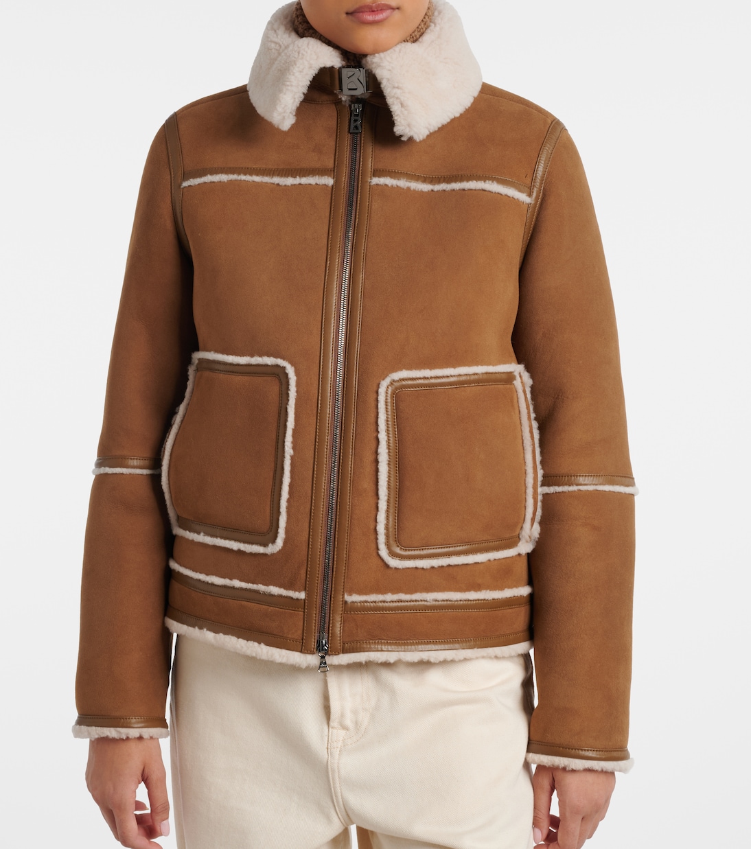 Pelina down-paneled shearling-trimmed suede jacket | Bogner