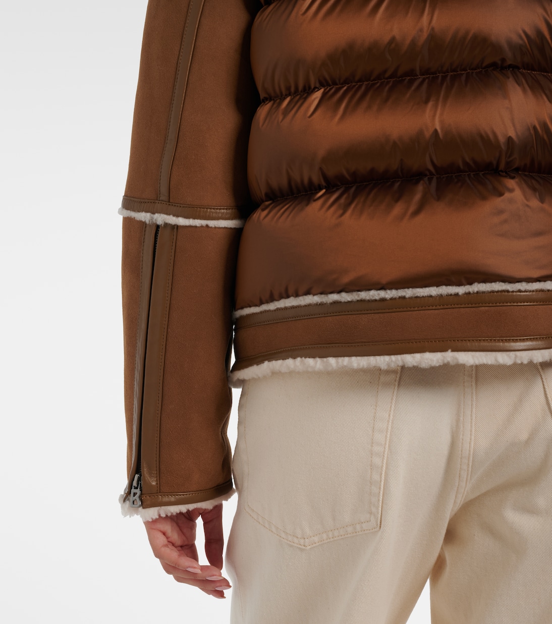 Pelina down-paneled shearling-trimmed suede jacket | Bogner