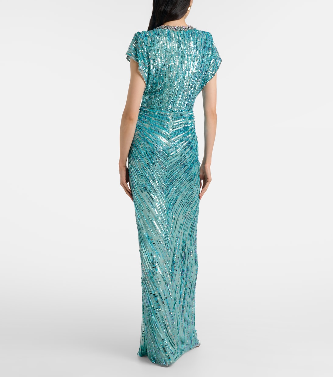 Vestido de fiesta Lacie fruncido y adornado | Jenny Packham