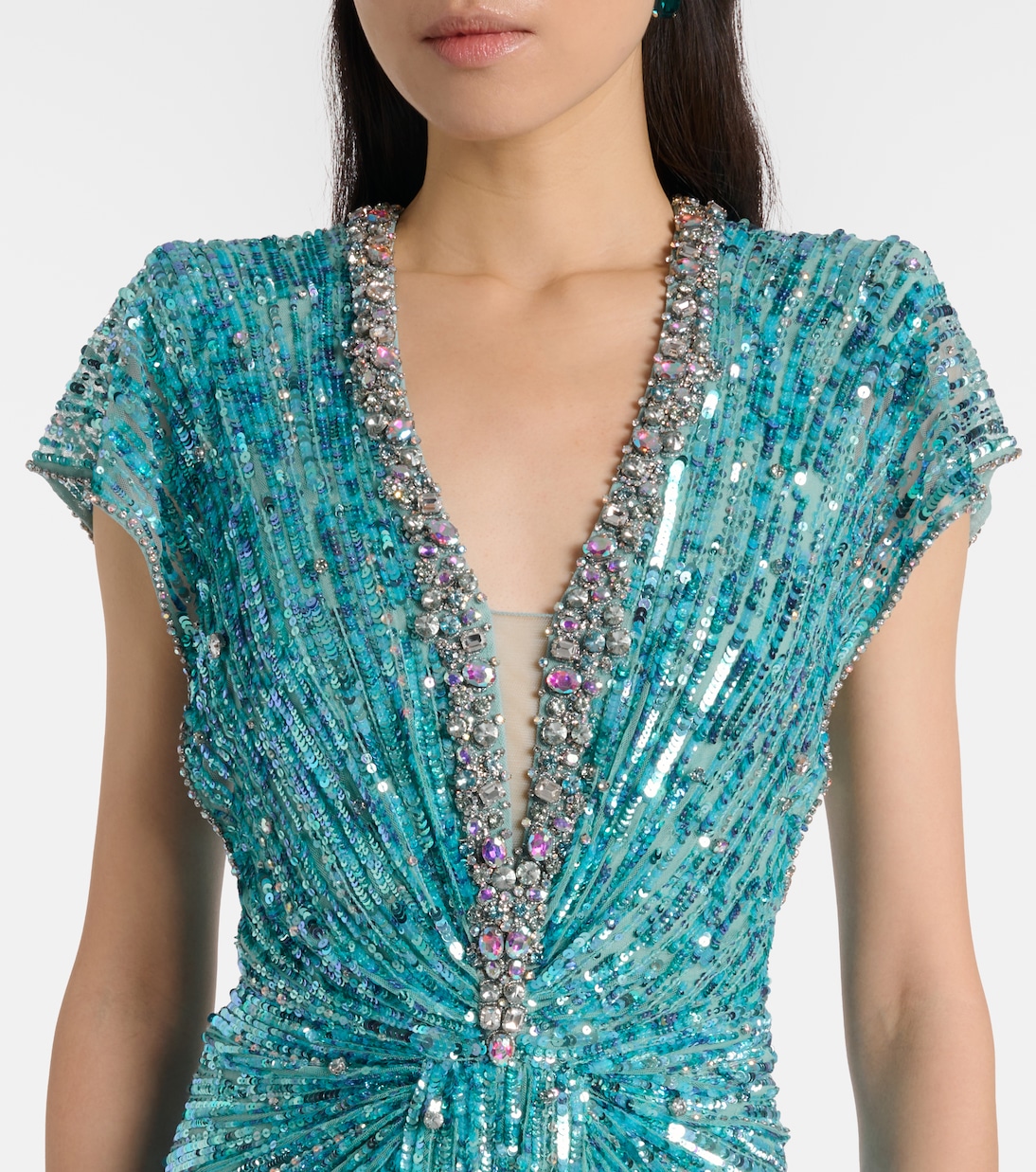 Vestido de fiesta Lacie fruncido y adornado | Jenny Packham