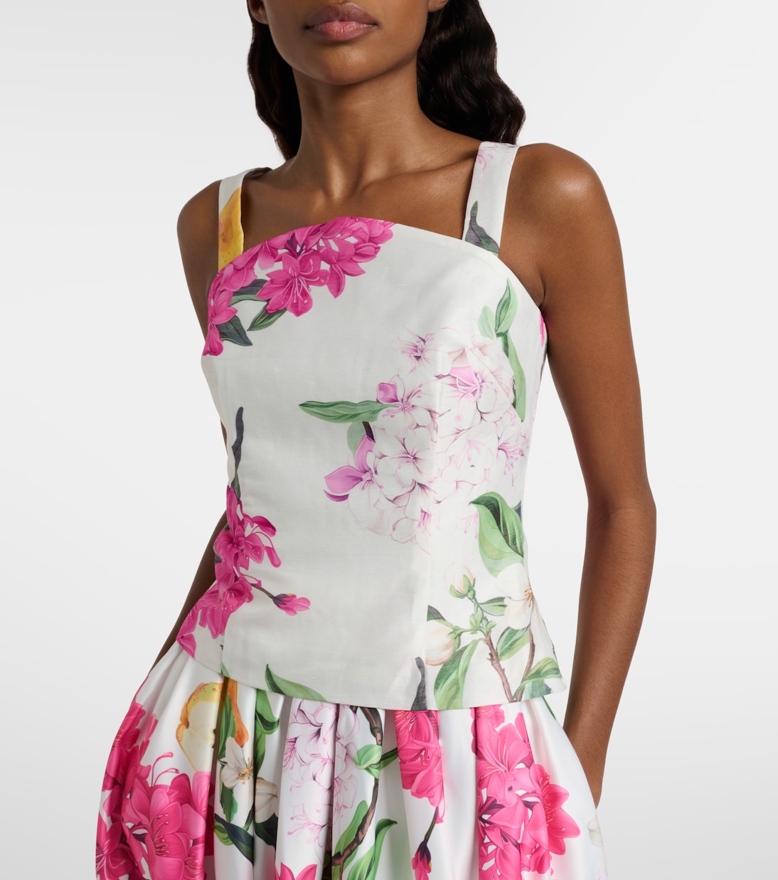 Isadora printed linem-blend top | Leo Lin