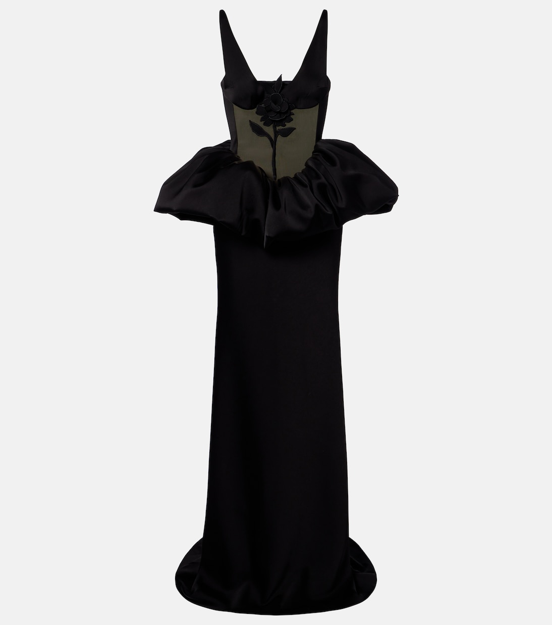 Embroidered peplum gown | David Koma