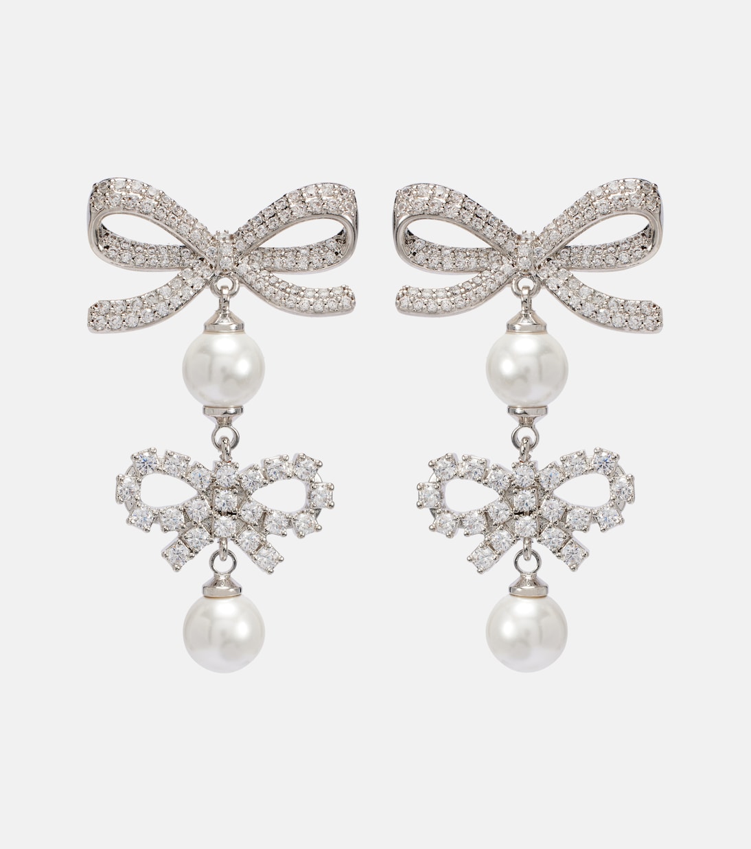 Orecchini con perle bijoux e cristalli | Self-Portrait