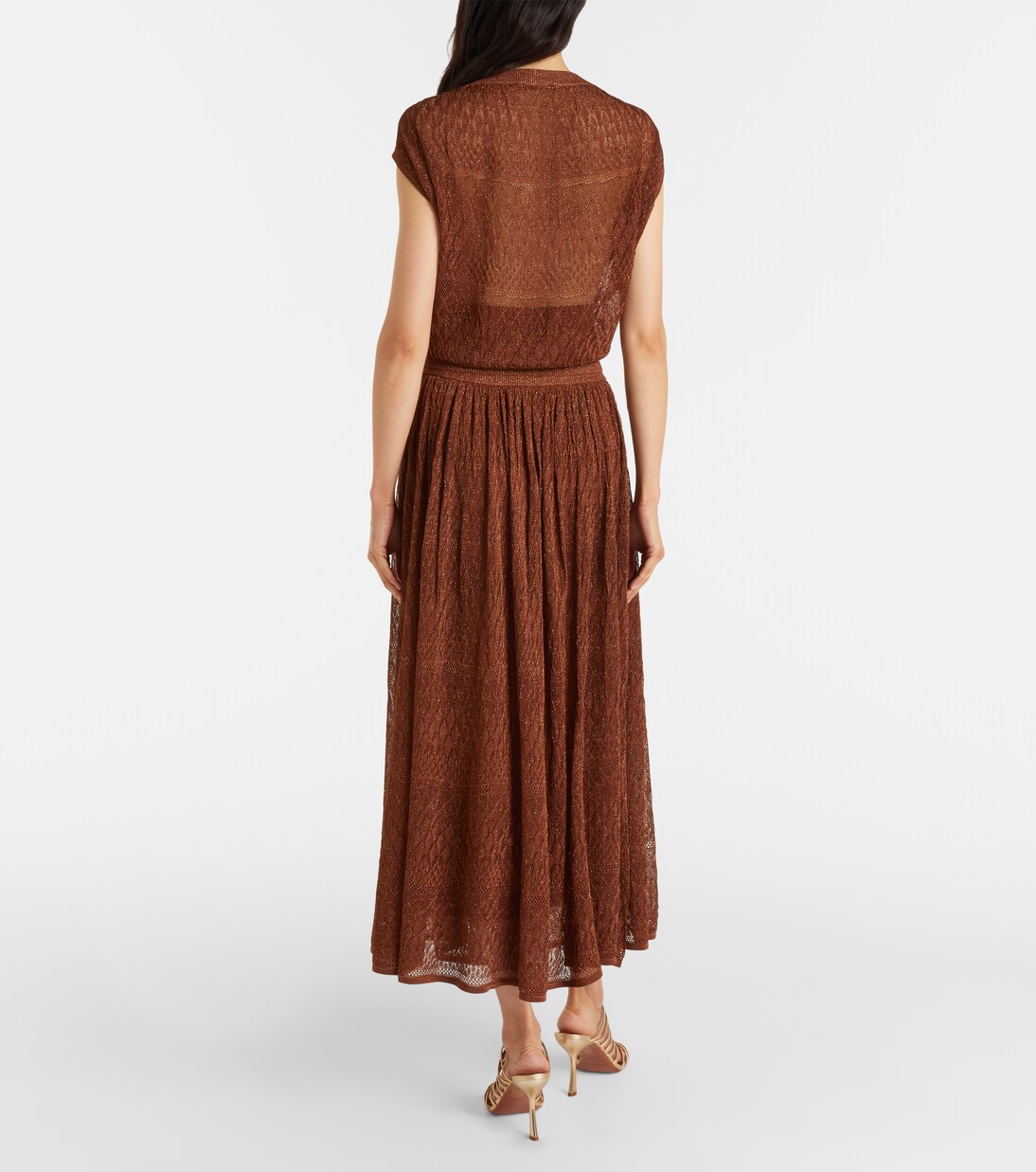 Falda midi Awaken de encaje de lamé | Zimmermann