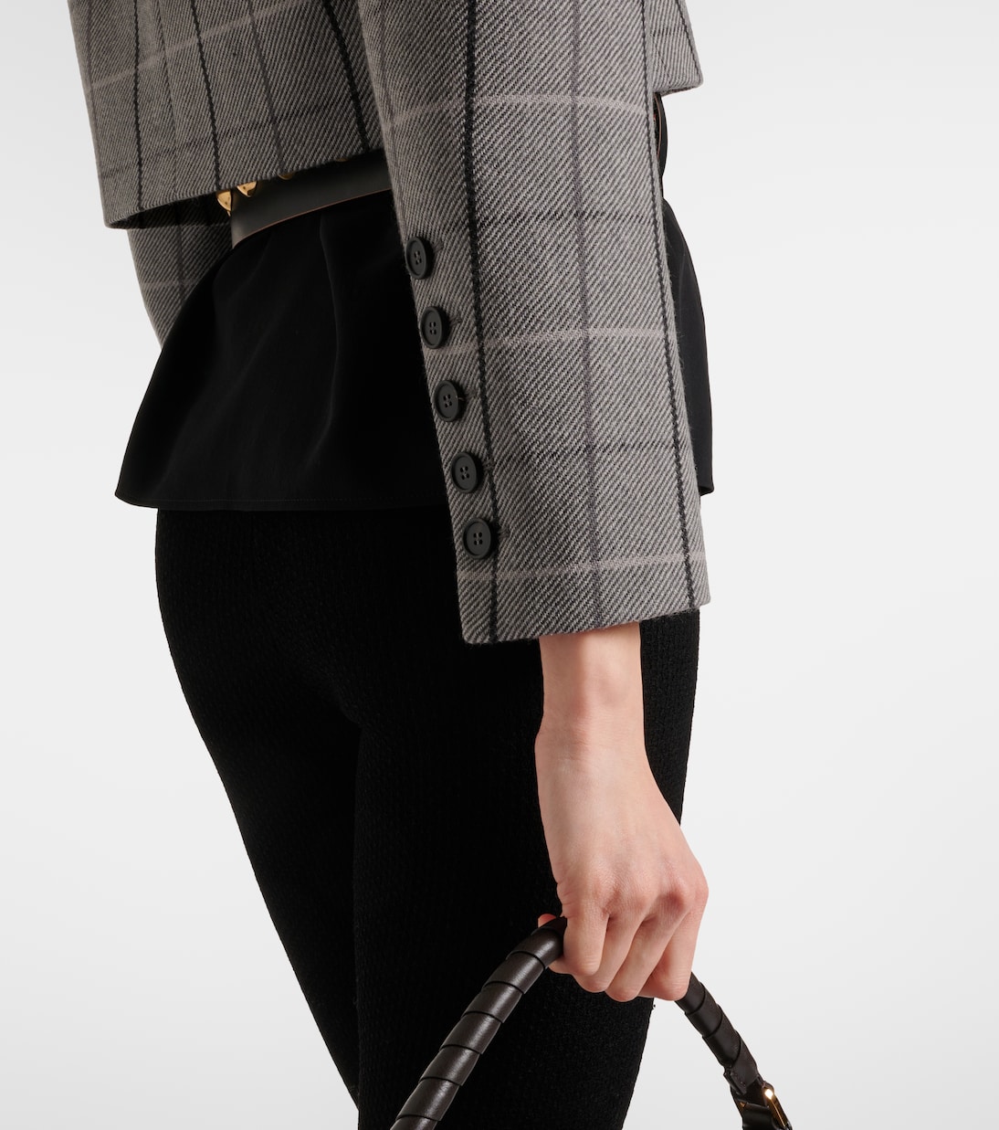 Checked cropped wool jacket | Chloé