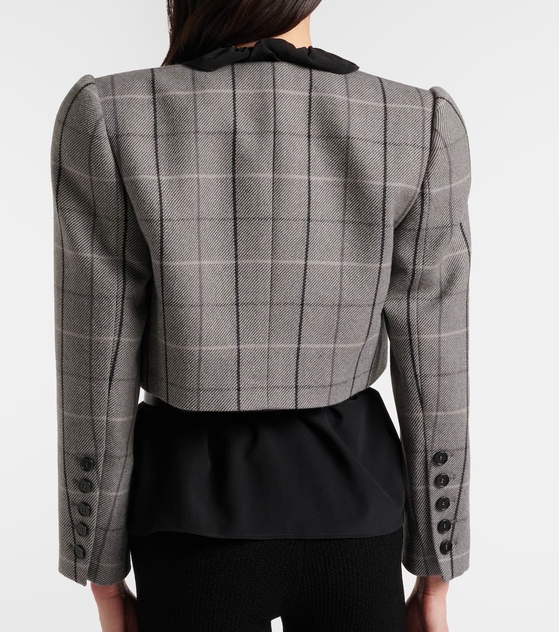 Checked cropped wool jacket | Chloé