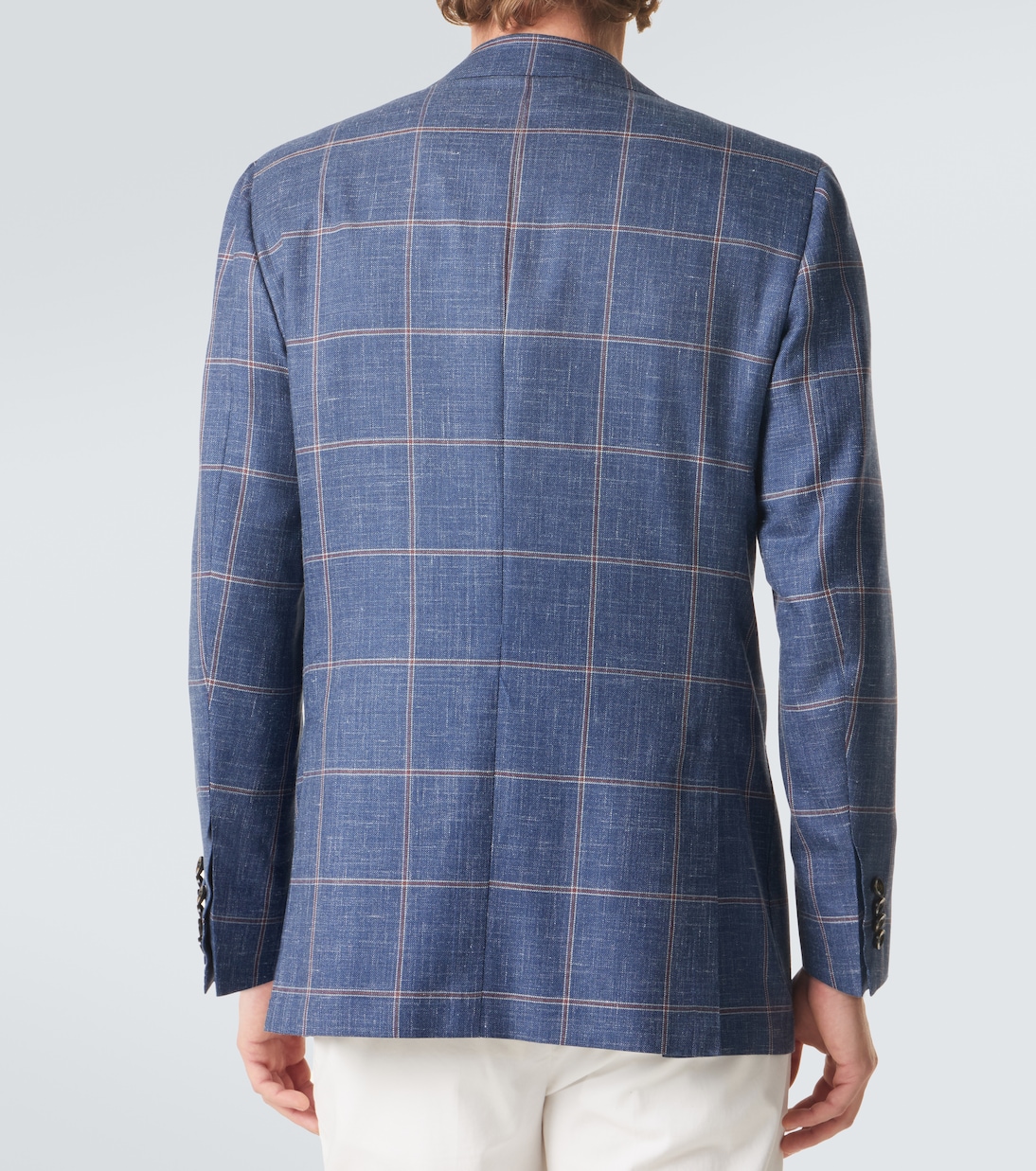 Checked cashmere, wool, silk, and linen blazer | Kiton
