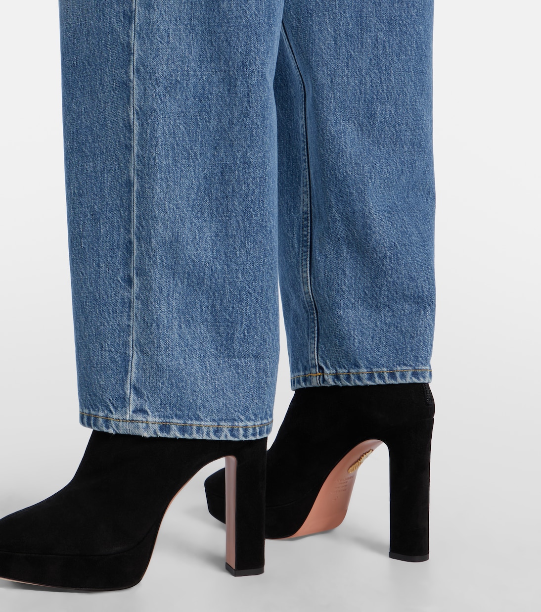 Martine 110 suede platform ankle boots | Aquazzura