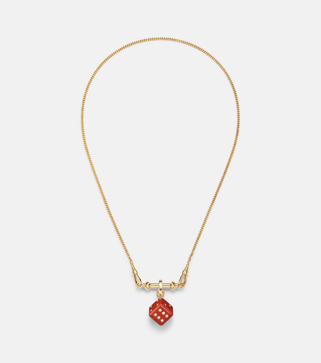 Connector 18kt gold charm necklace with jasper and diamonds | Marie Lichtenberg