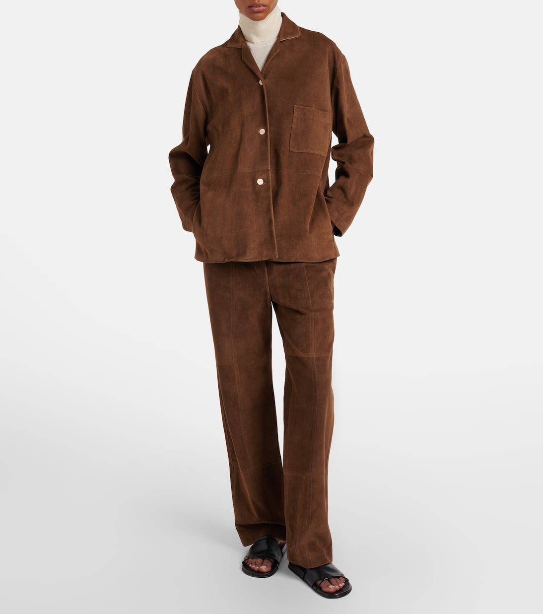 Hemd Janine aus Veloursleder | The Row