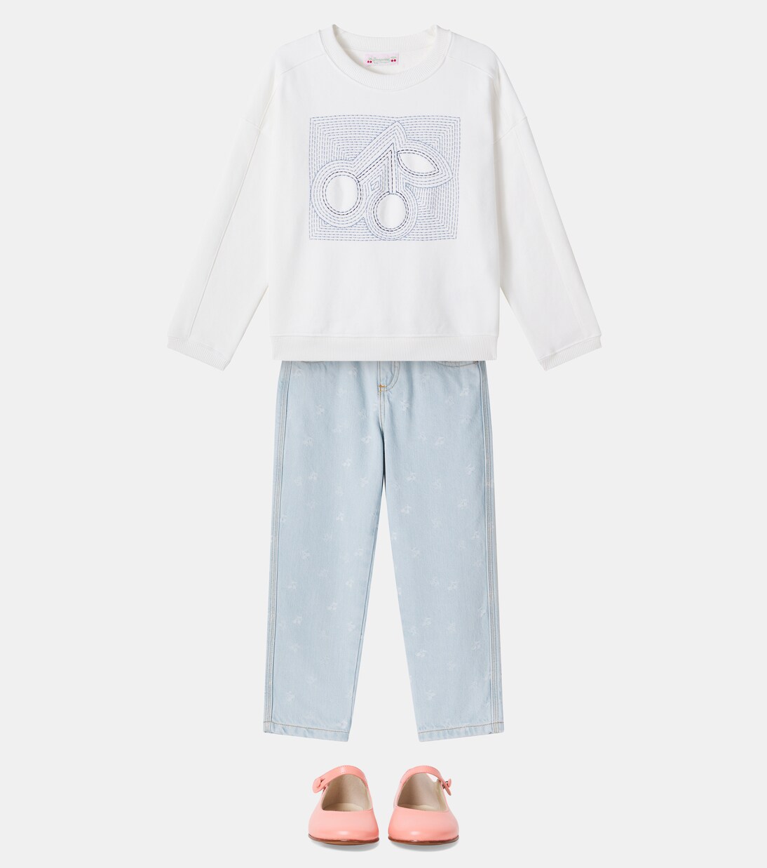 Embroidered cotton jersey sweatshirt | Bonpoint