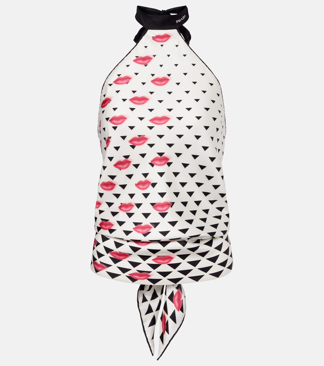 Bedrucktes Top aus Seiden-Twill | Prada