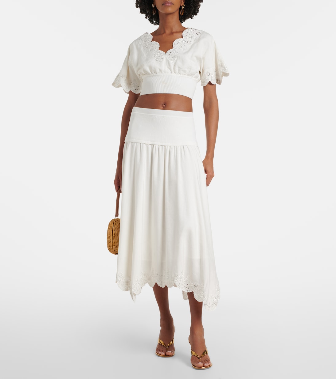 Haven linen-blend midi skirt | Simkhai