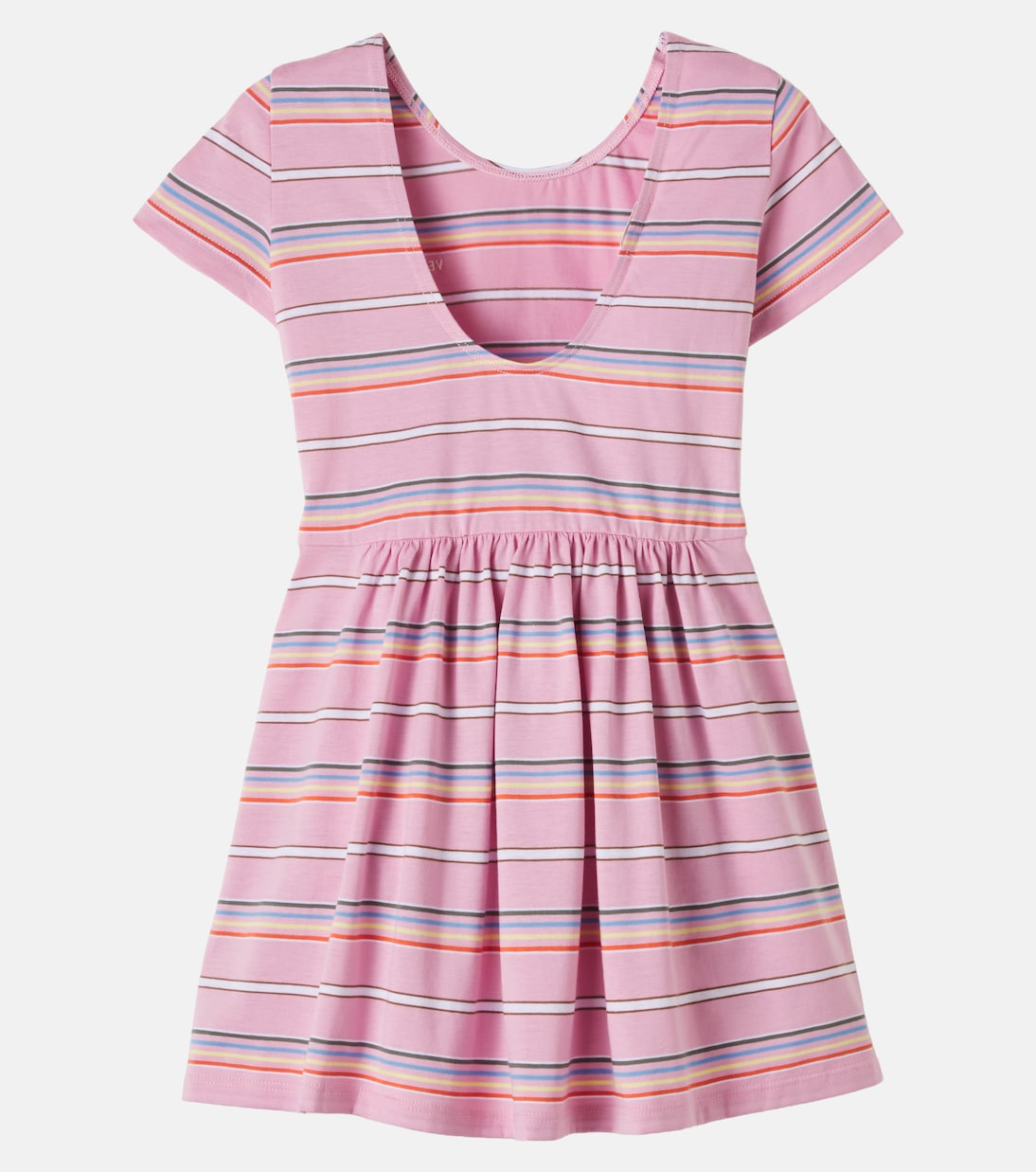 Logo striped cotton jersey dress | Versace Kids