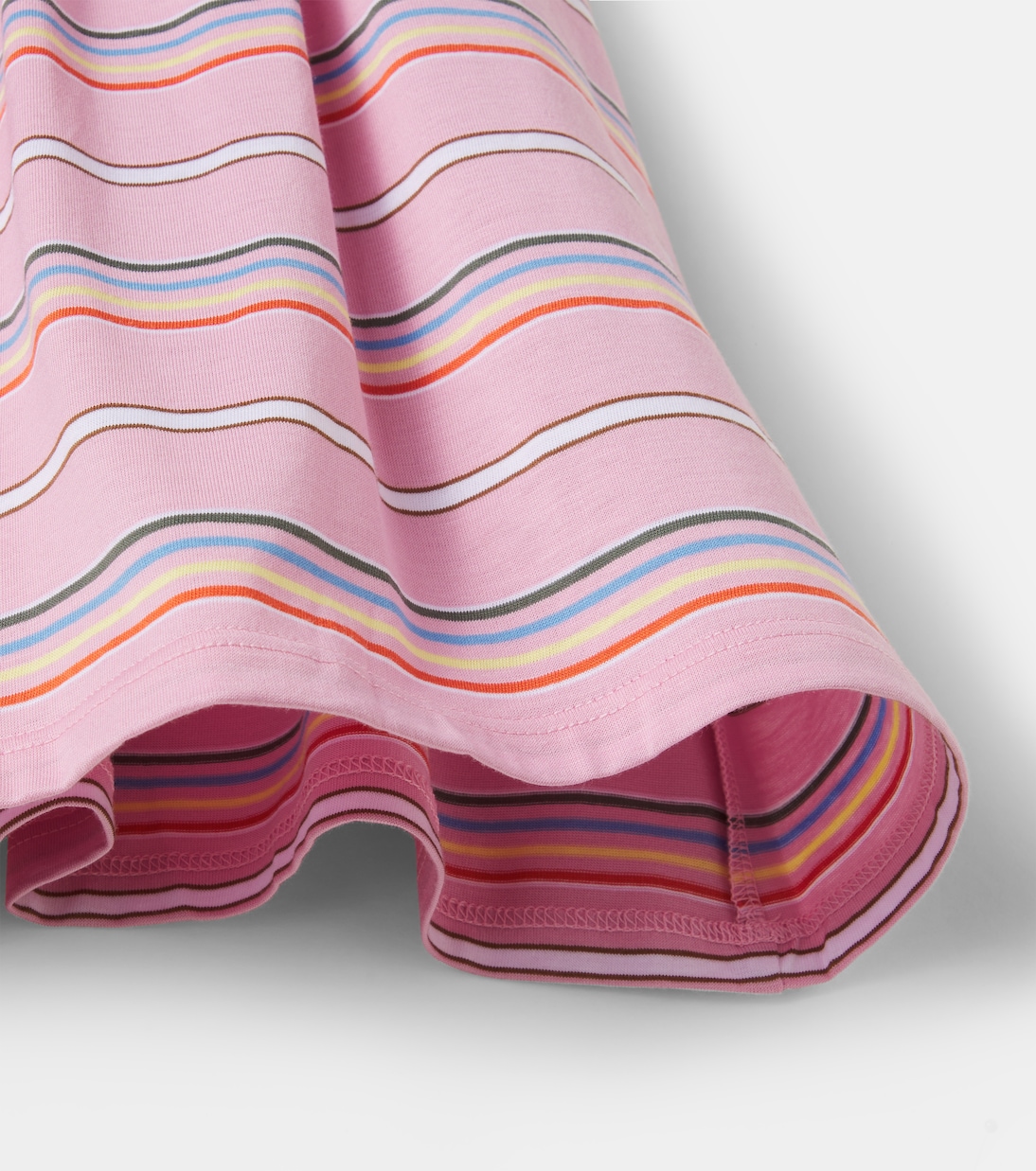 Logo striped cotton jersey dress | Versace Kids