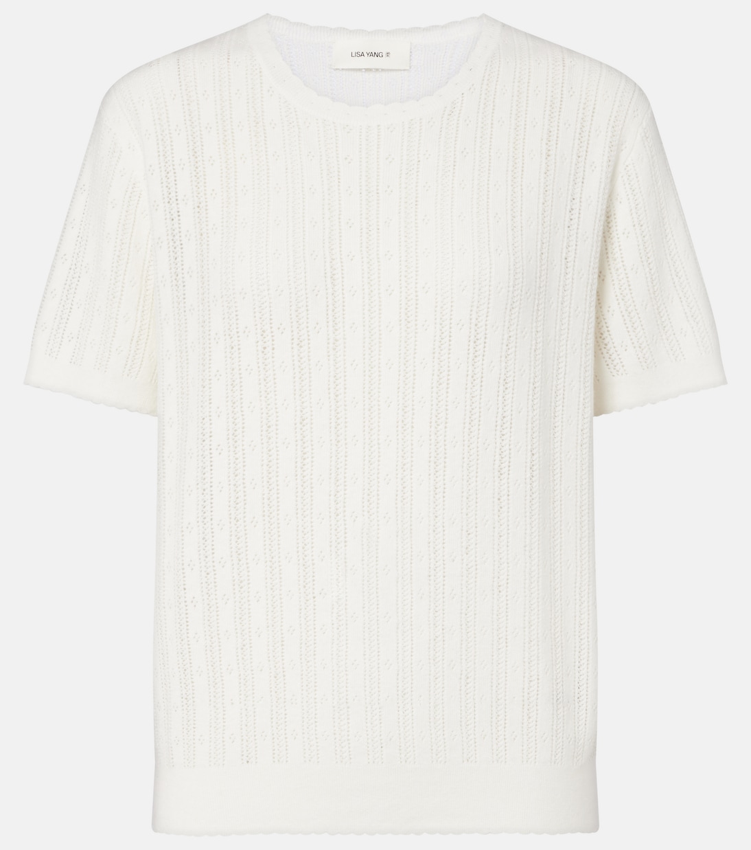 Suyin pointelle cotton and cashmere sweater | Lisa Yang
