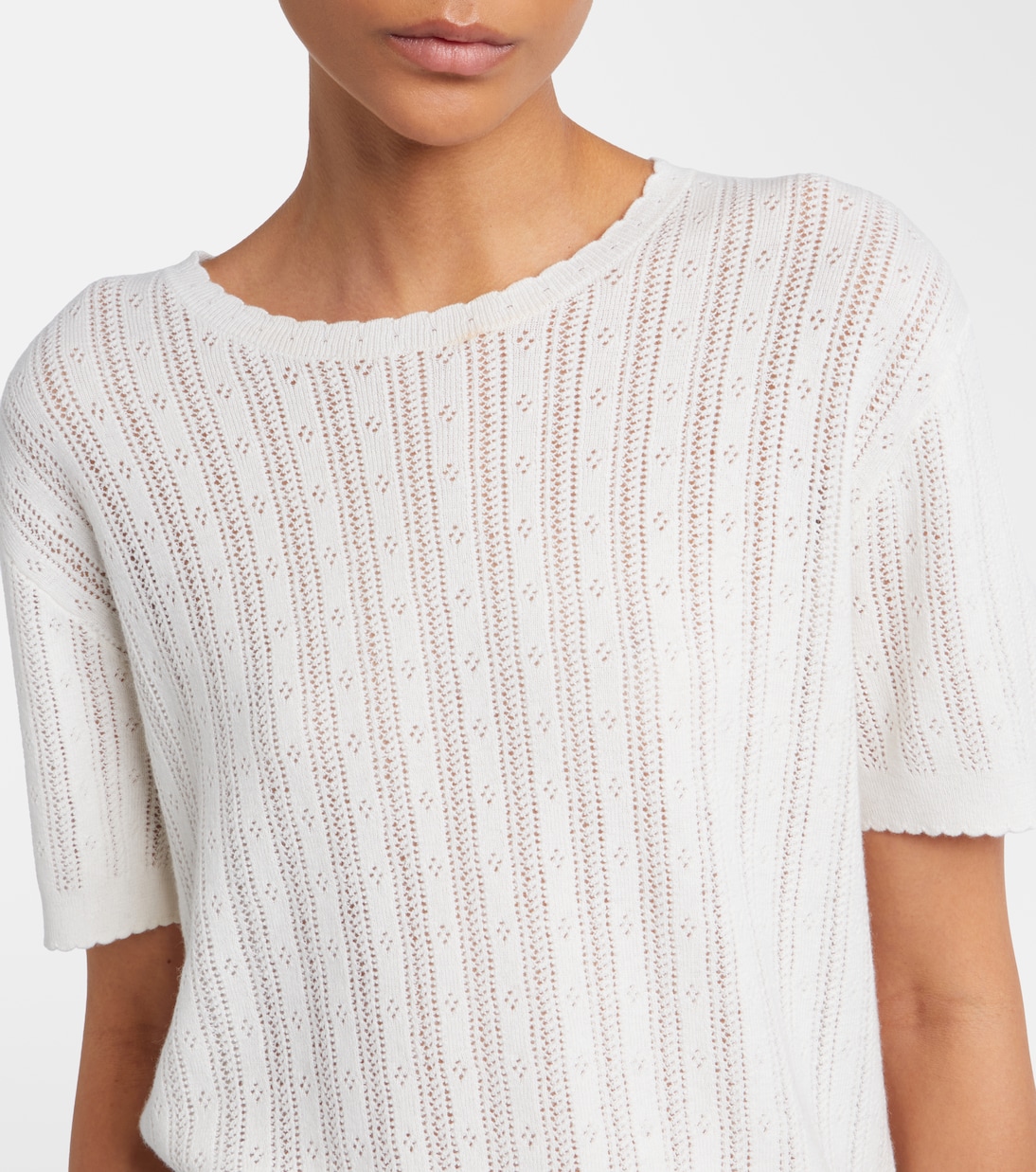 Suyin pointelle cotton and cashmere sweater | Lisa Yang