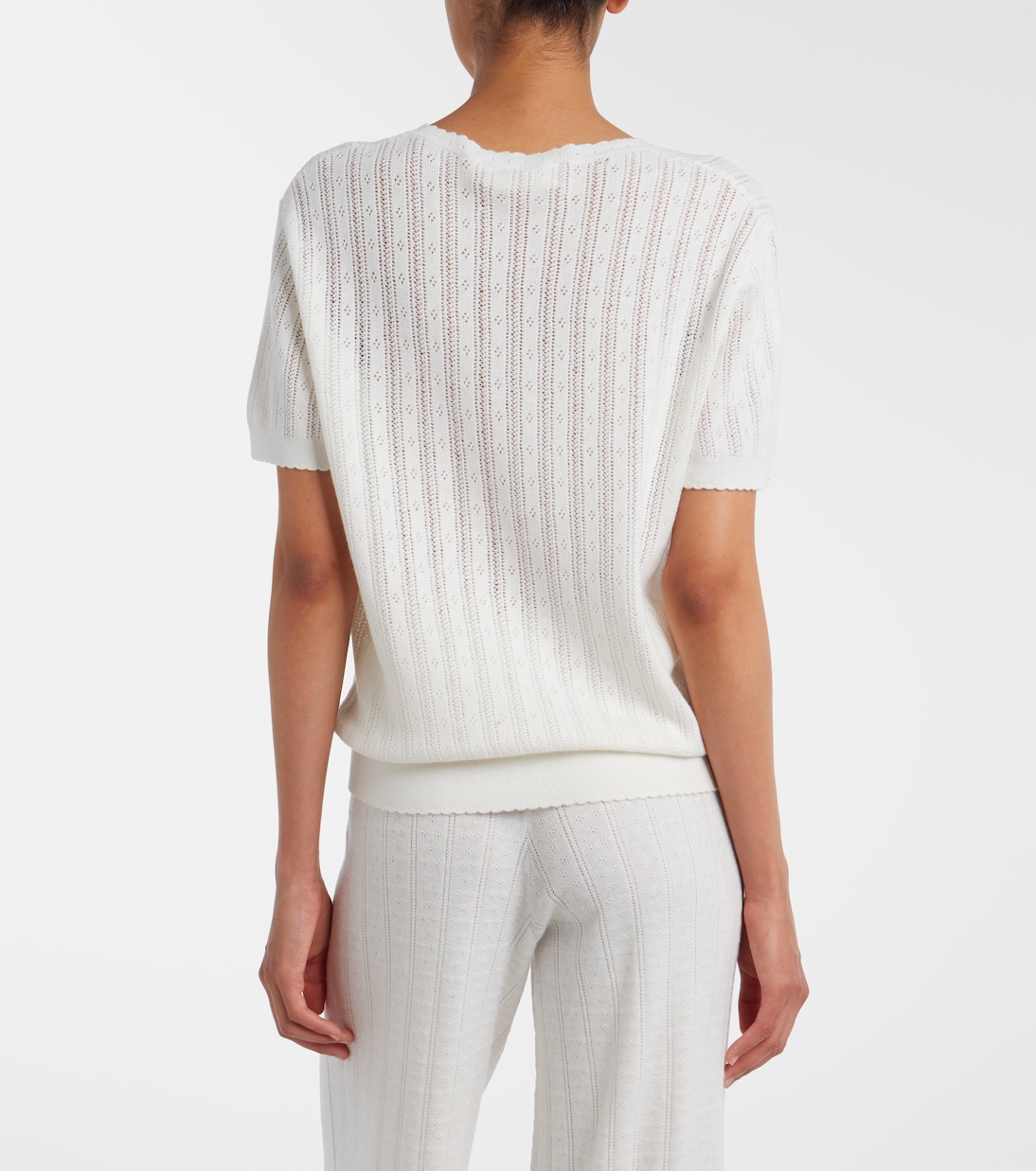 Suyin pointelle cotton and cashmere sweater | Lisa Yang