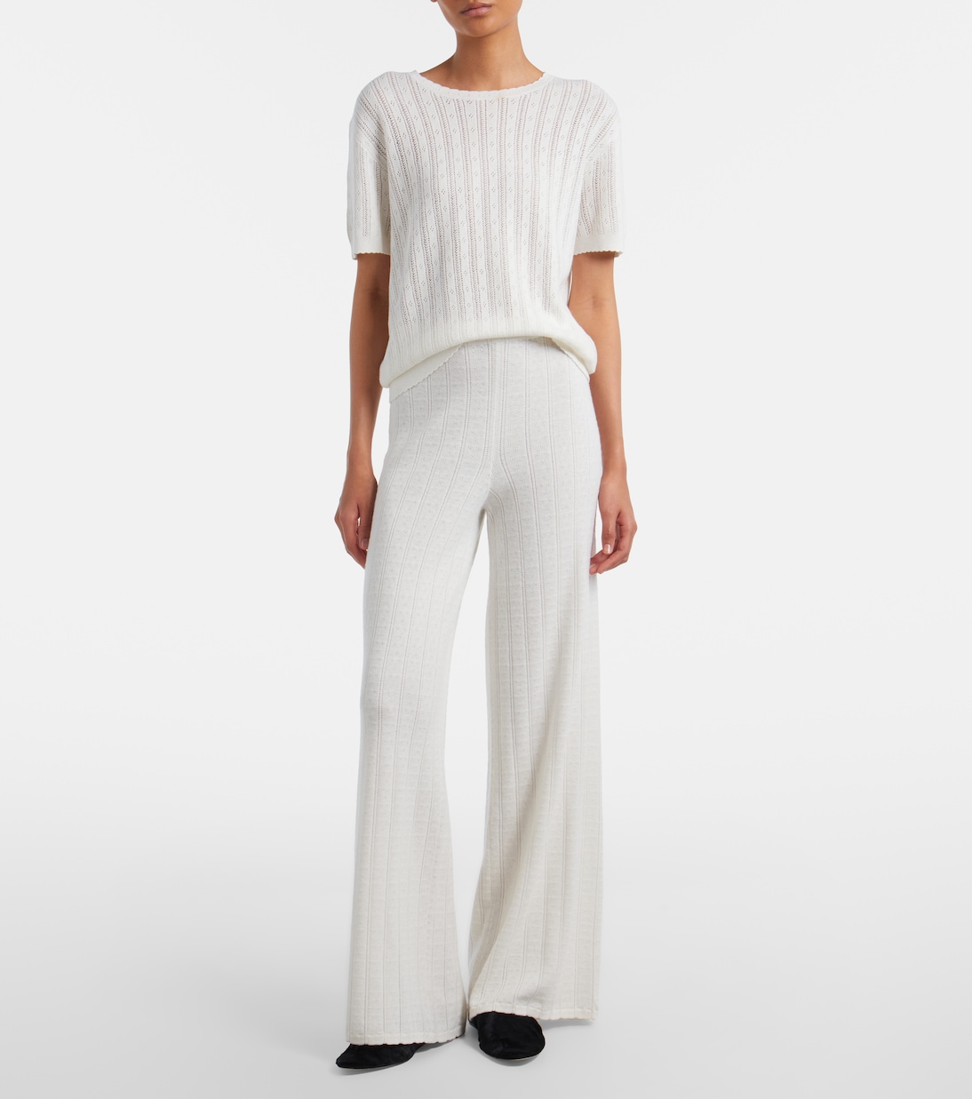 Suyin pointelle cotton and cashmere sweater | Lisa Yang