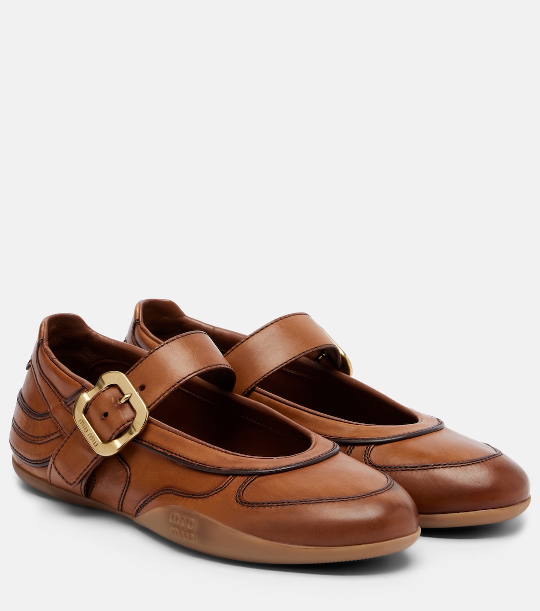 Gymnasium leather Mary Jane flats | Miu Miu