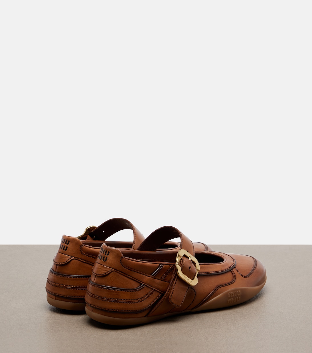 Gymnasium leather Mary Jane flats | Miu Miu