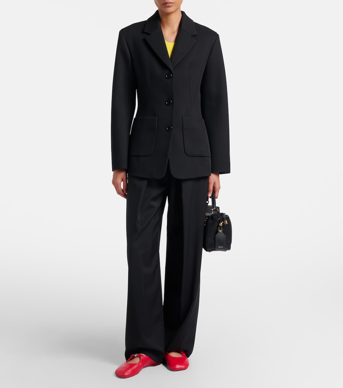  Logo wool mid-rise straight pants | Loewe
