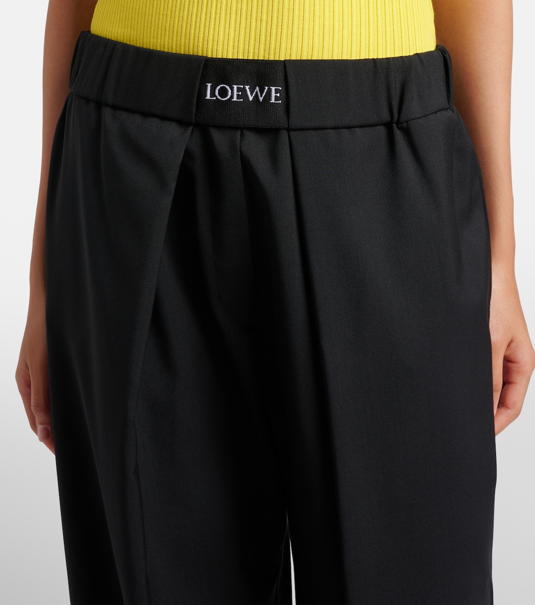  Logo wool mid-rise straight pants | Loewe