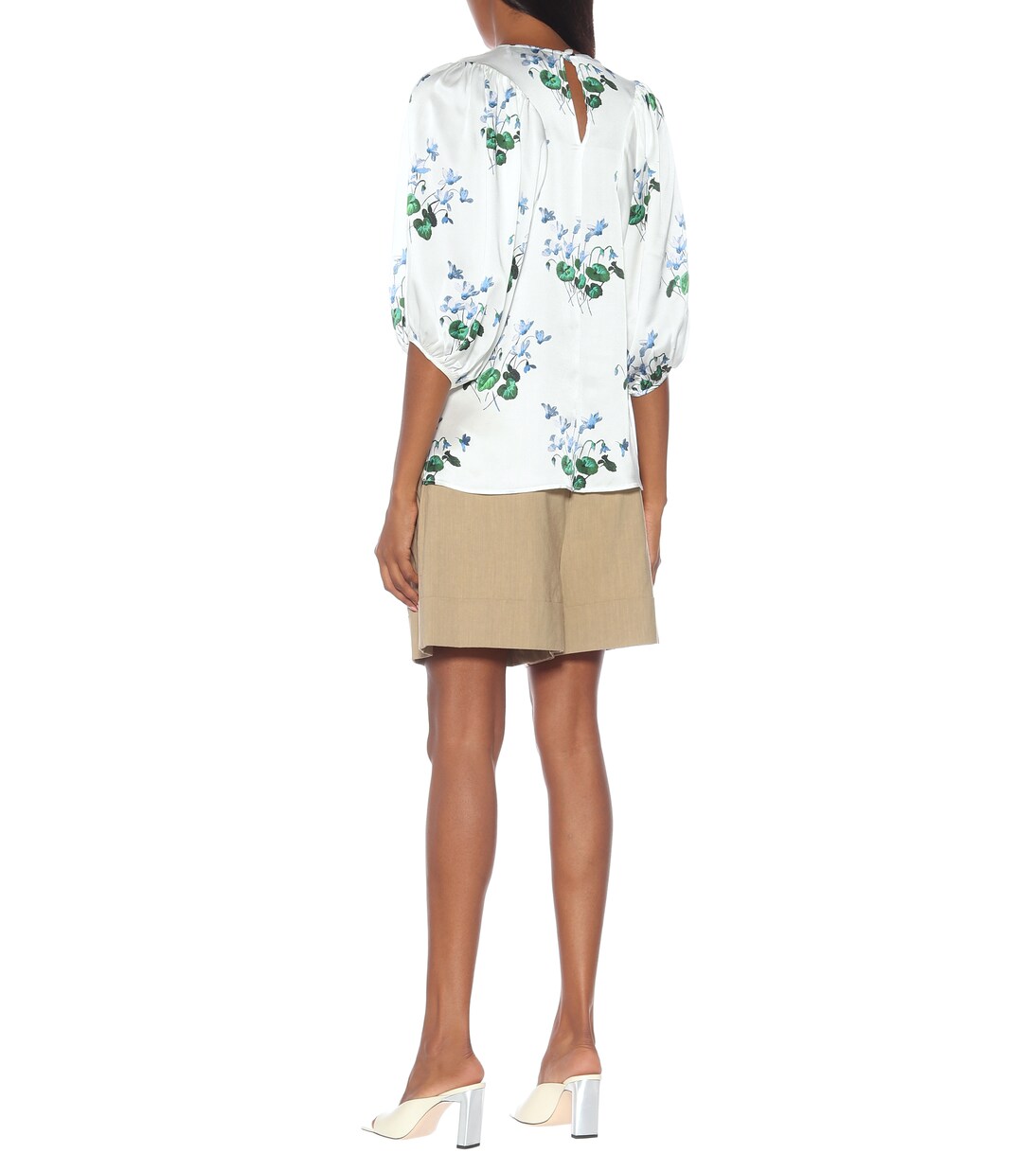 Top imprimé en satin de soie | Les Rêveries