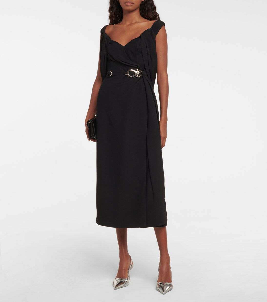 Embellished crêpe dress | Prada