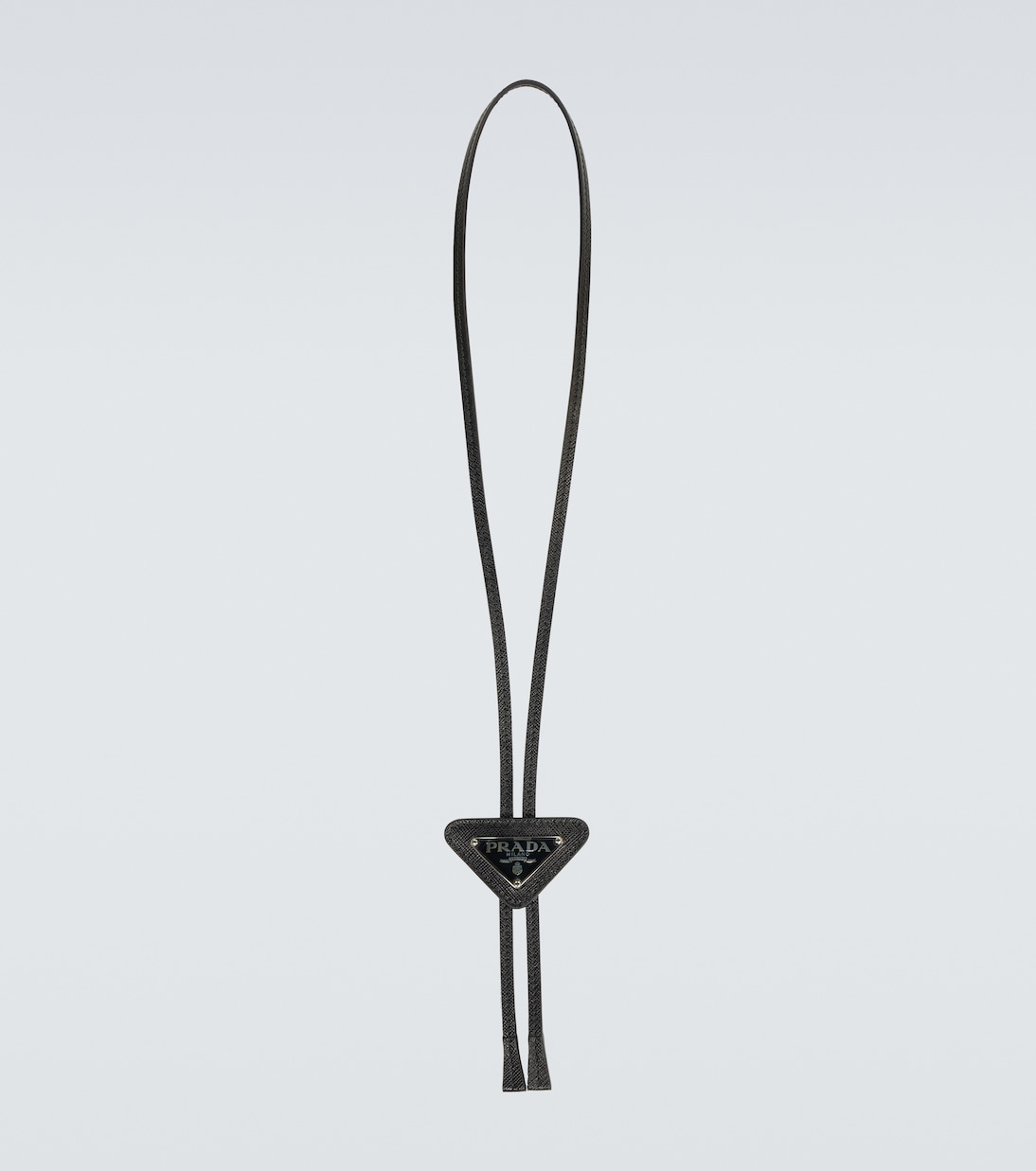 Saffiano triangle bolo tie with logo | Prada