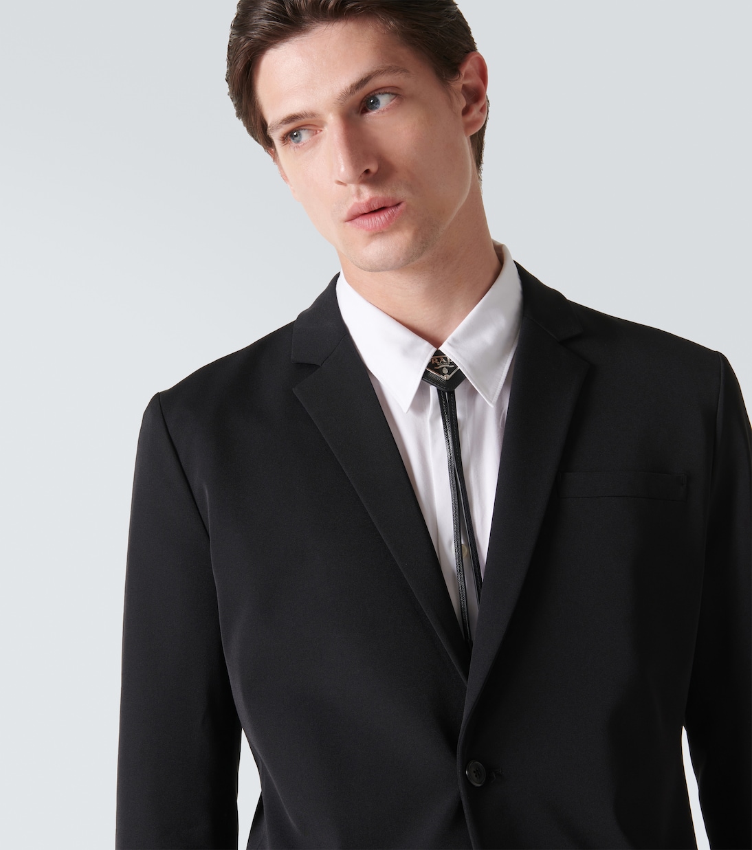 Saffiano triangle bolo tie with logo | Prada