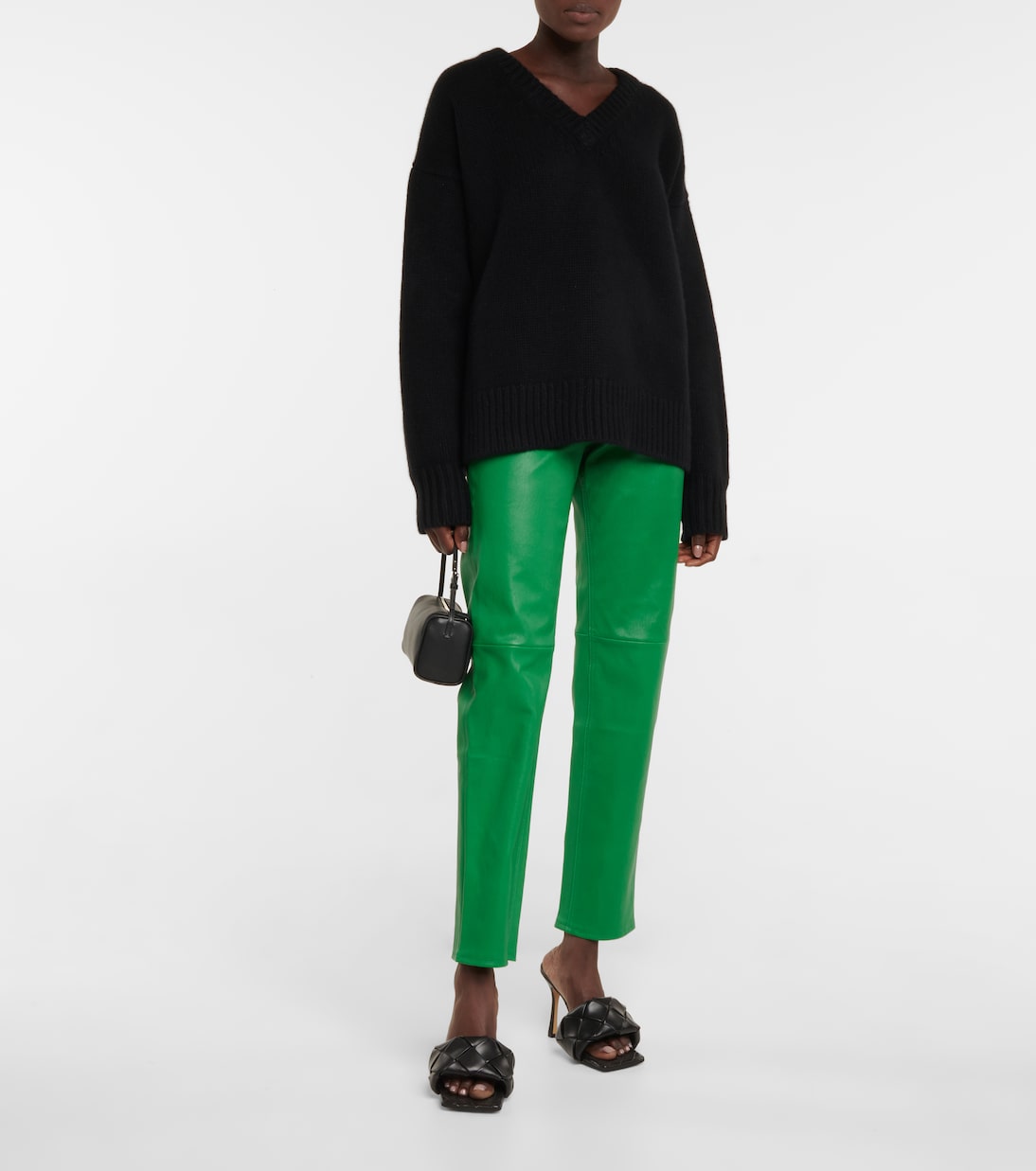 High-Rise Hose Terry aus Leder | Stouls