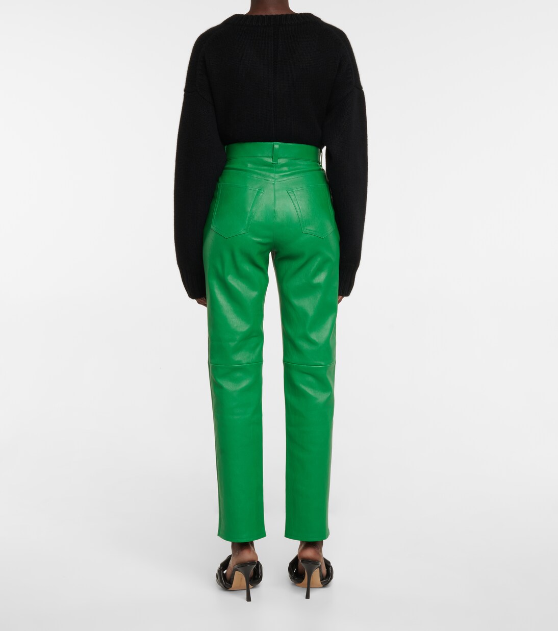 High-Rise Hose Terry aus Leder | Stouls