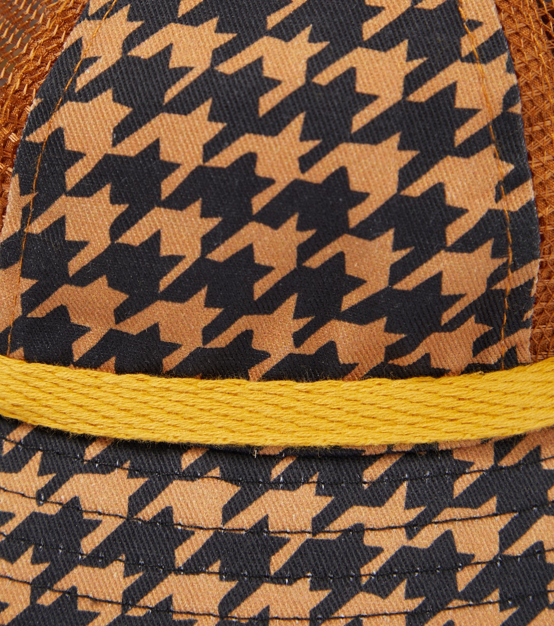 Houndstooth cotton and mesh hat | Mini Rodini