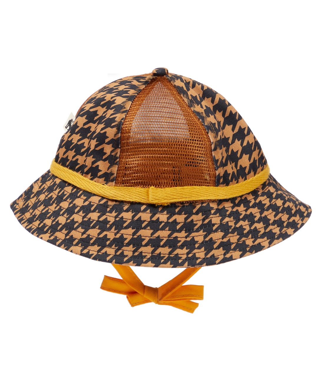 Houndstooth cotton and mesh hat | Mini Rodini
