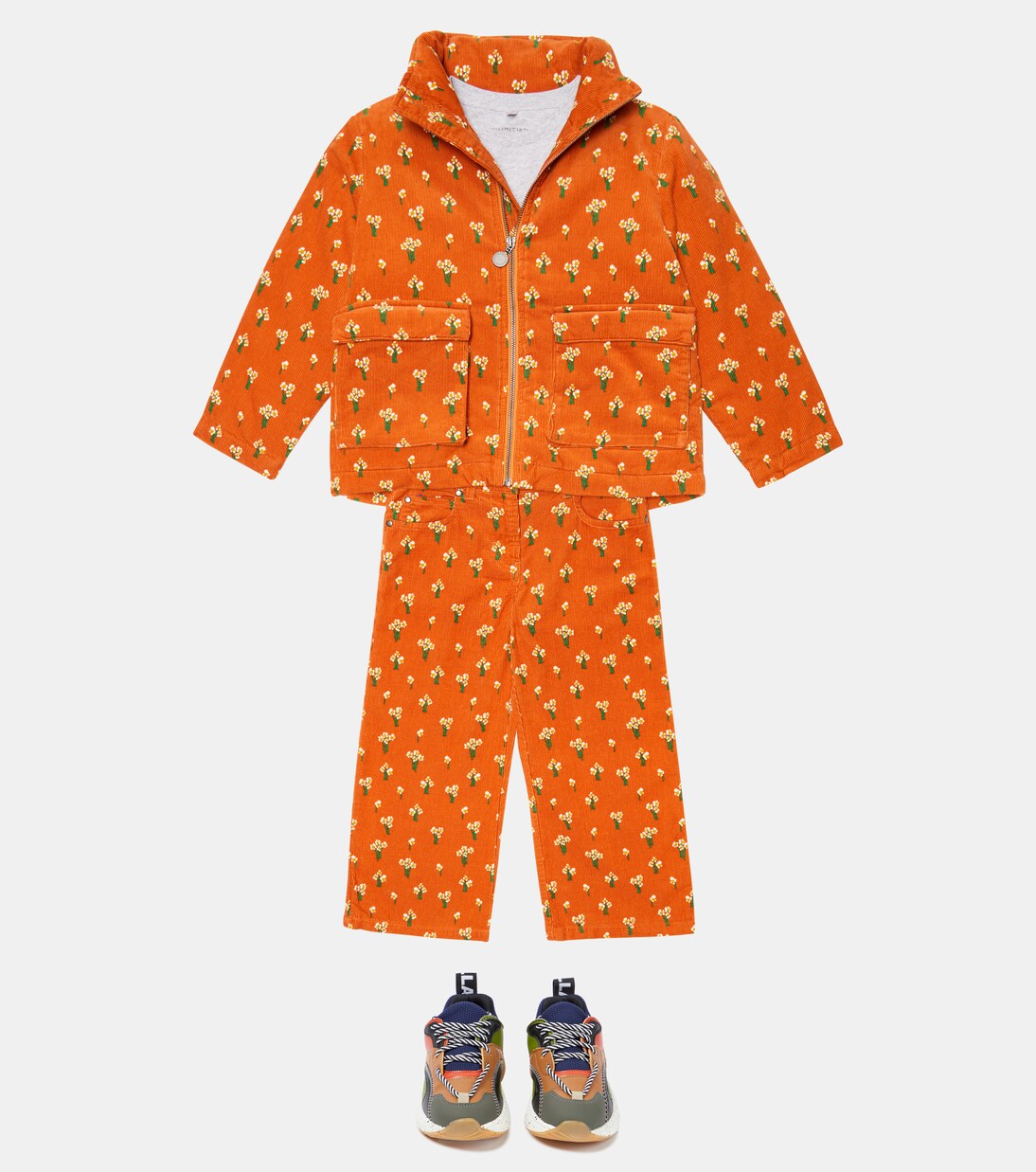 Veste matelassée en velours côtelé à fleurs | Stella McCartney Kids