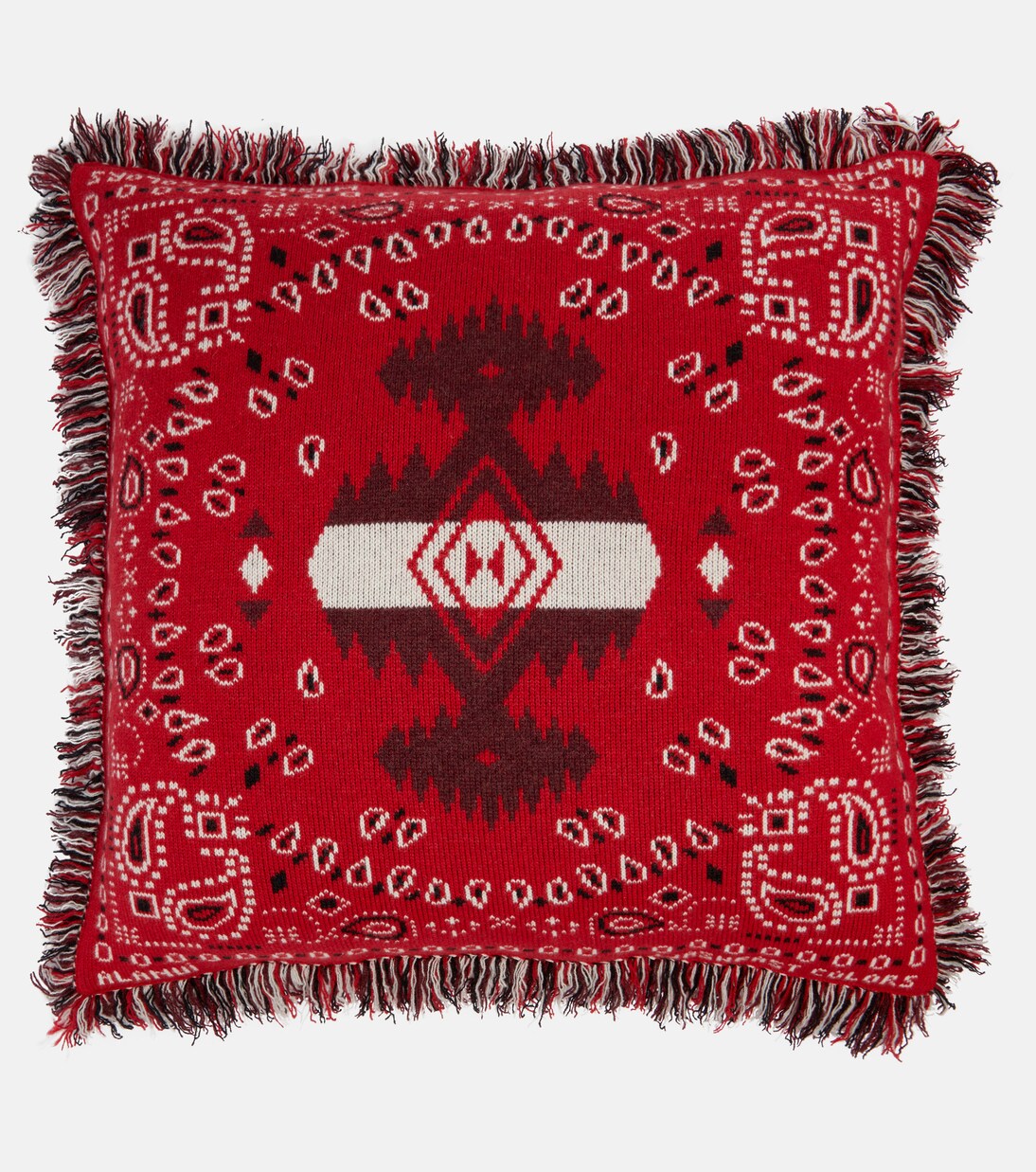 Bandana jacquard wool-blend cushion | Alanui