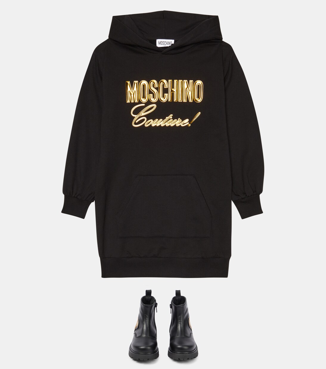 Logo cotton sweater dress | Moschino Kids