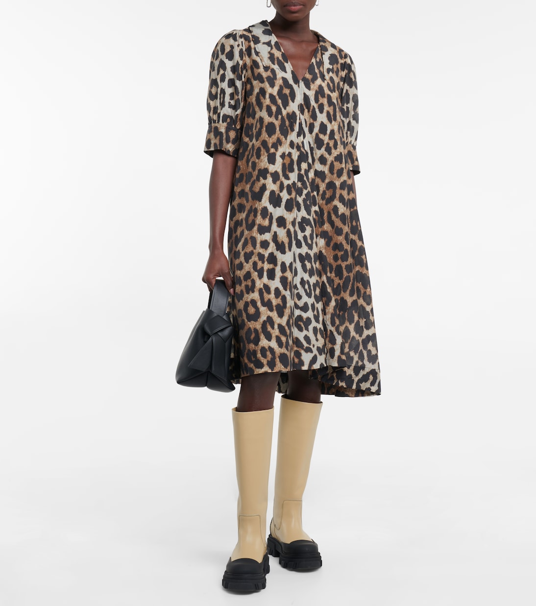 Knee-high leather boots | Ganni