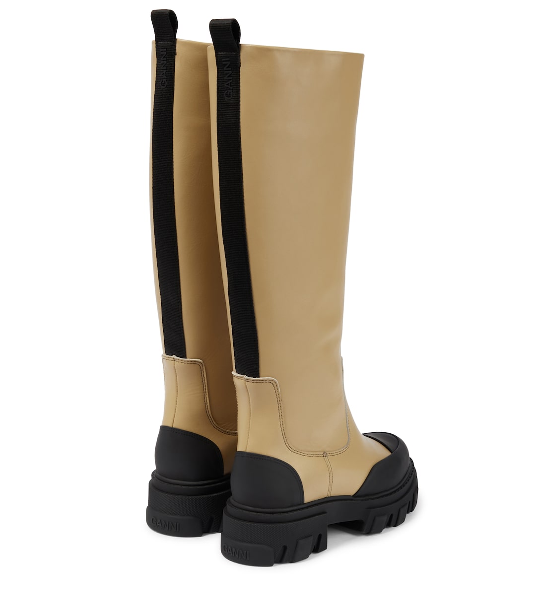 Knee-high leather boots | Ganni