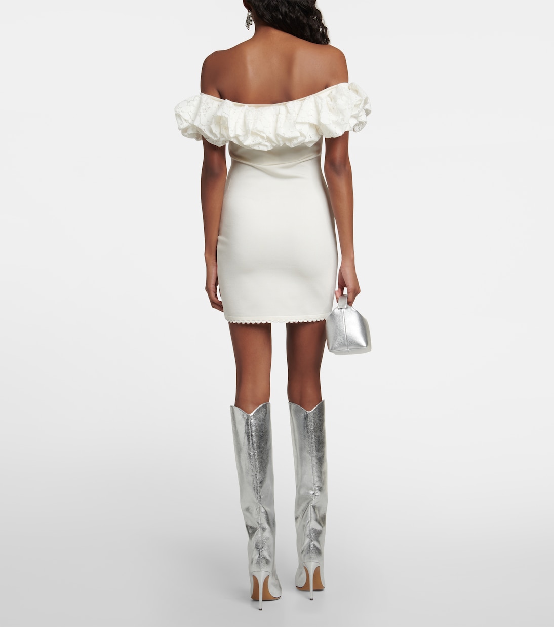 Miniabito con volant e scollo bardot | Alexandre Vauthier