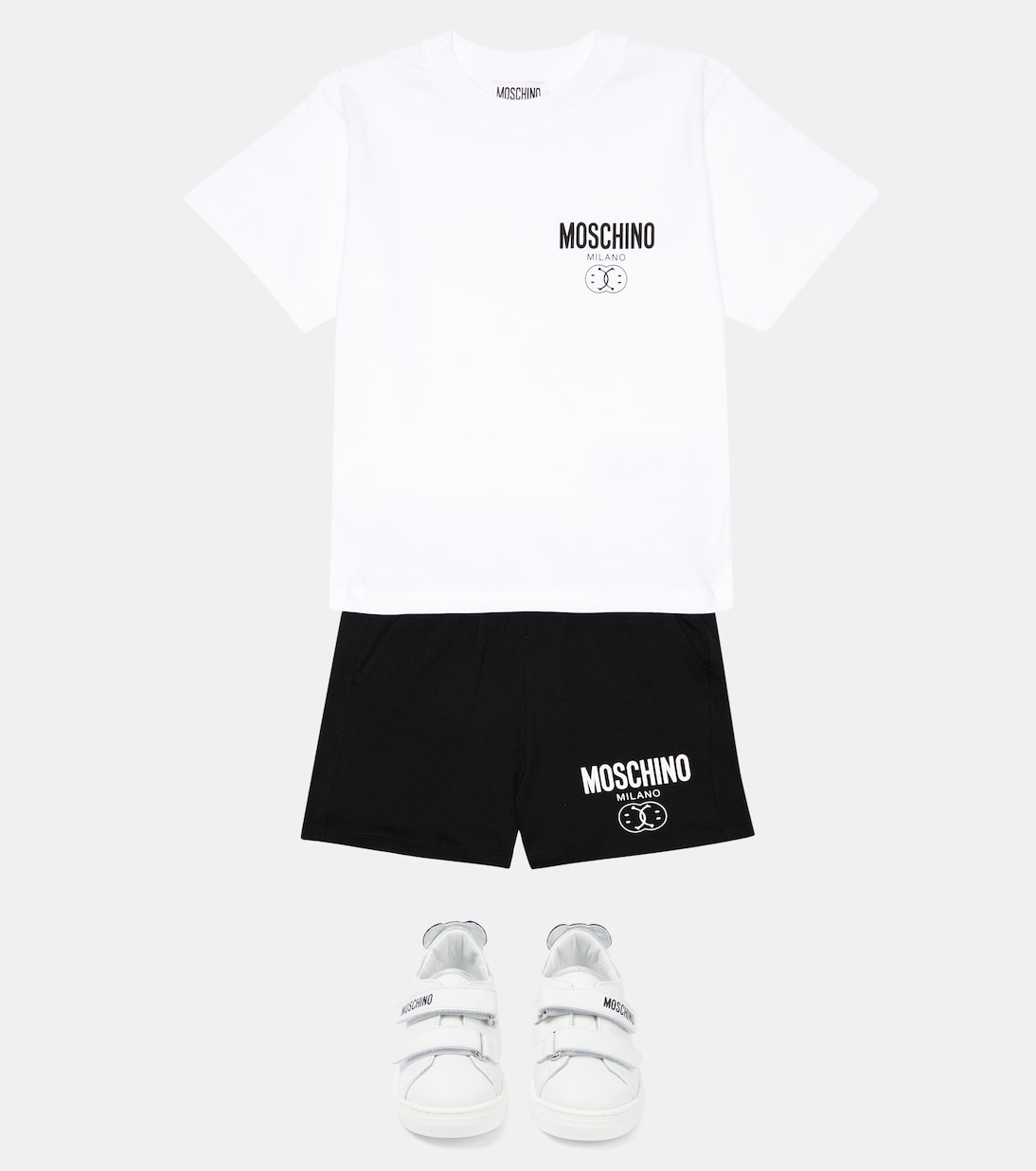Ensemble t-shirt et short imprimés en coton | Moschino Kids