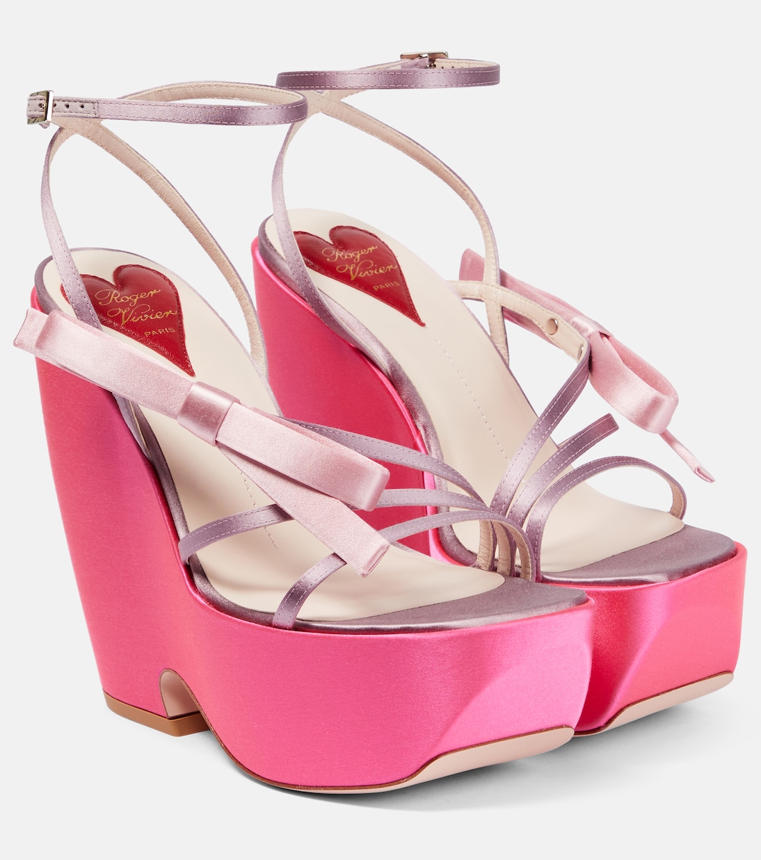 Wedge-Sandalen Choc Bow aus Satin | Roger Vivier