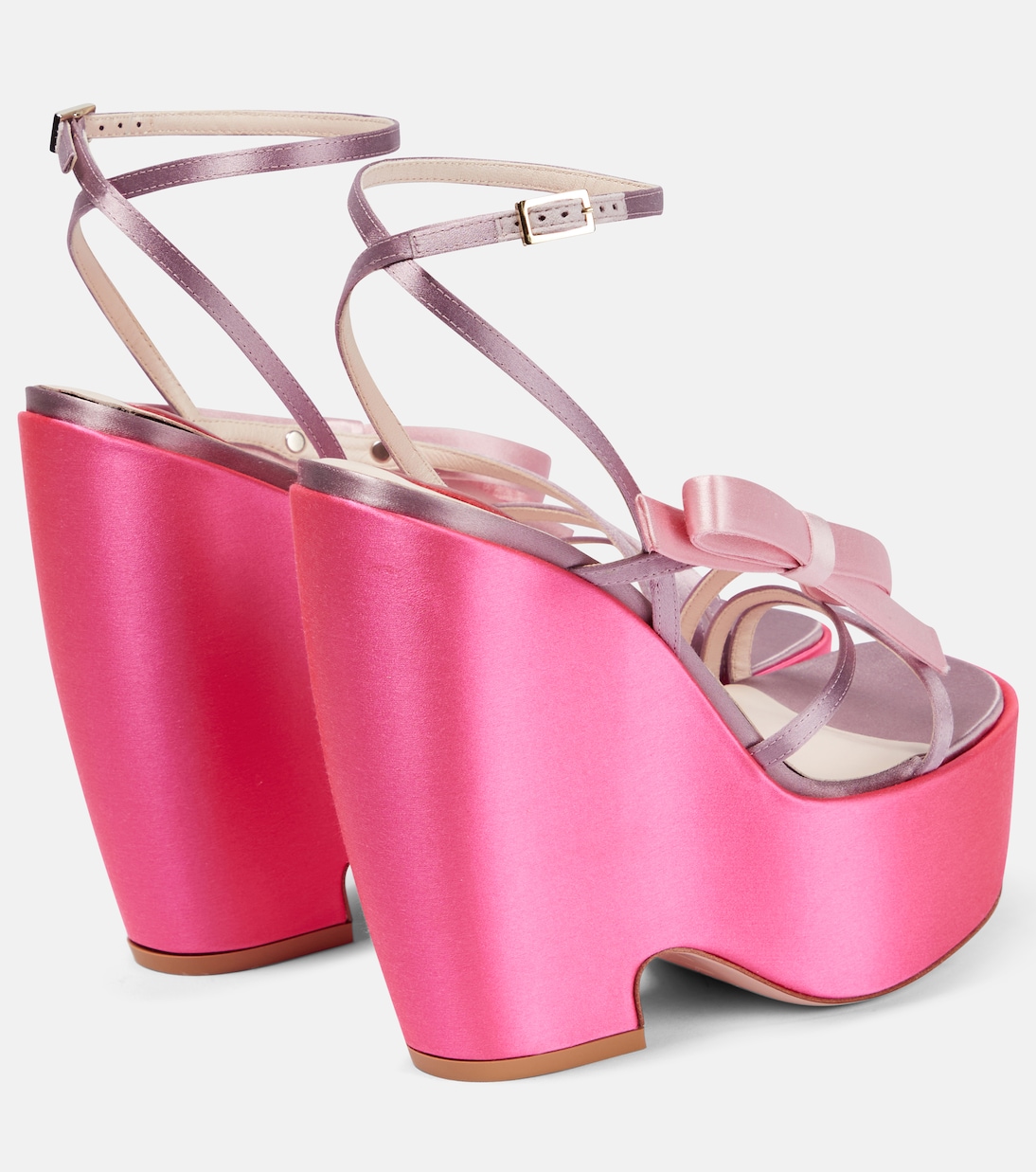 Wedge-Sandalen Choc Bow aus Satin | Roger Vivier