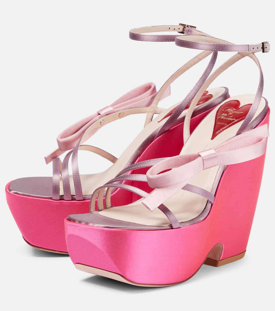 Wedge-Sandalen Choc Bow aus Satin | Roger Vivier