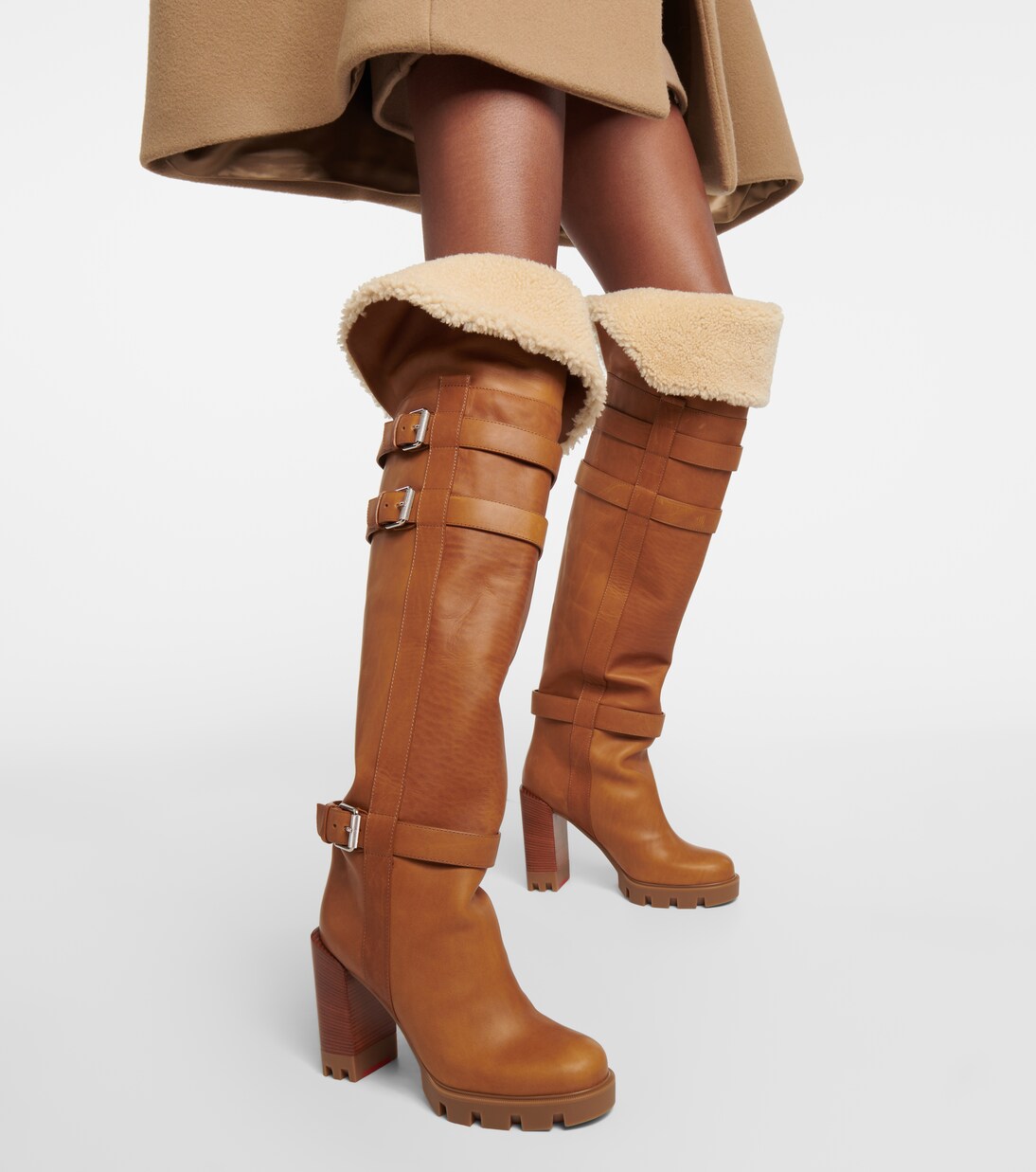 Brodeback Lug over-the-knee boots | Christian Louboutin