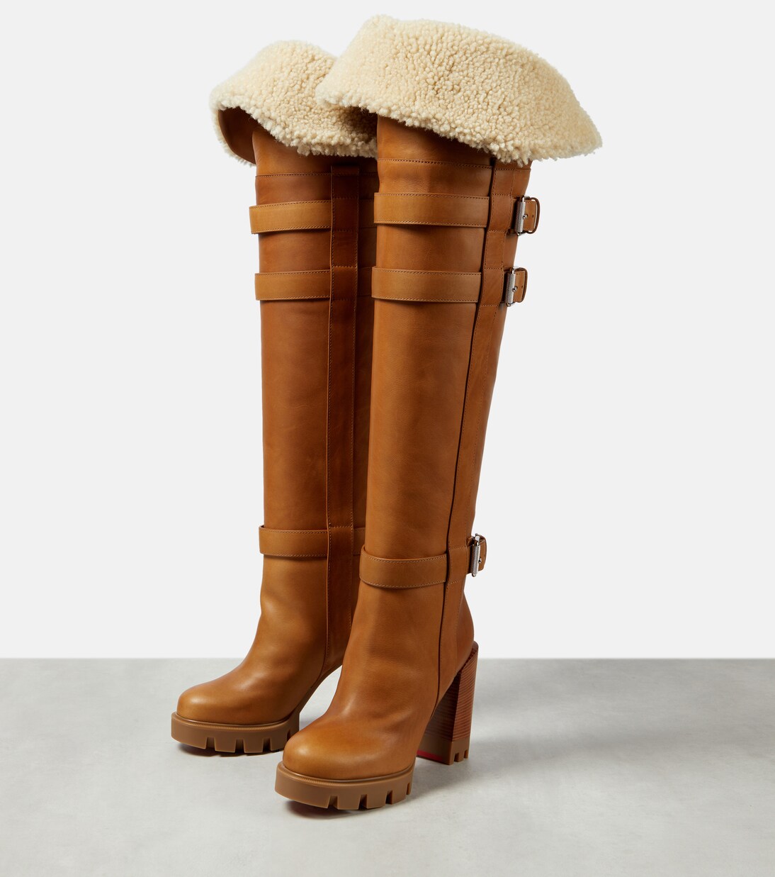 Brodeback Lug over-the-knee boots | Christian Louboutin